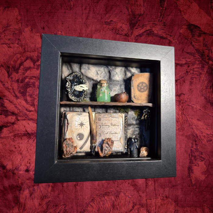 Miniature spell kit shadow box display