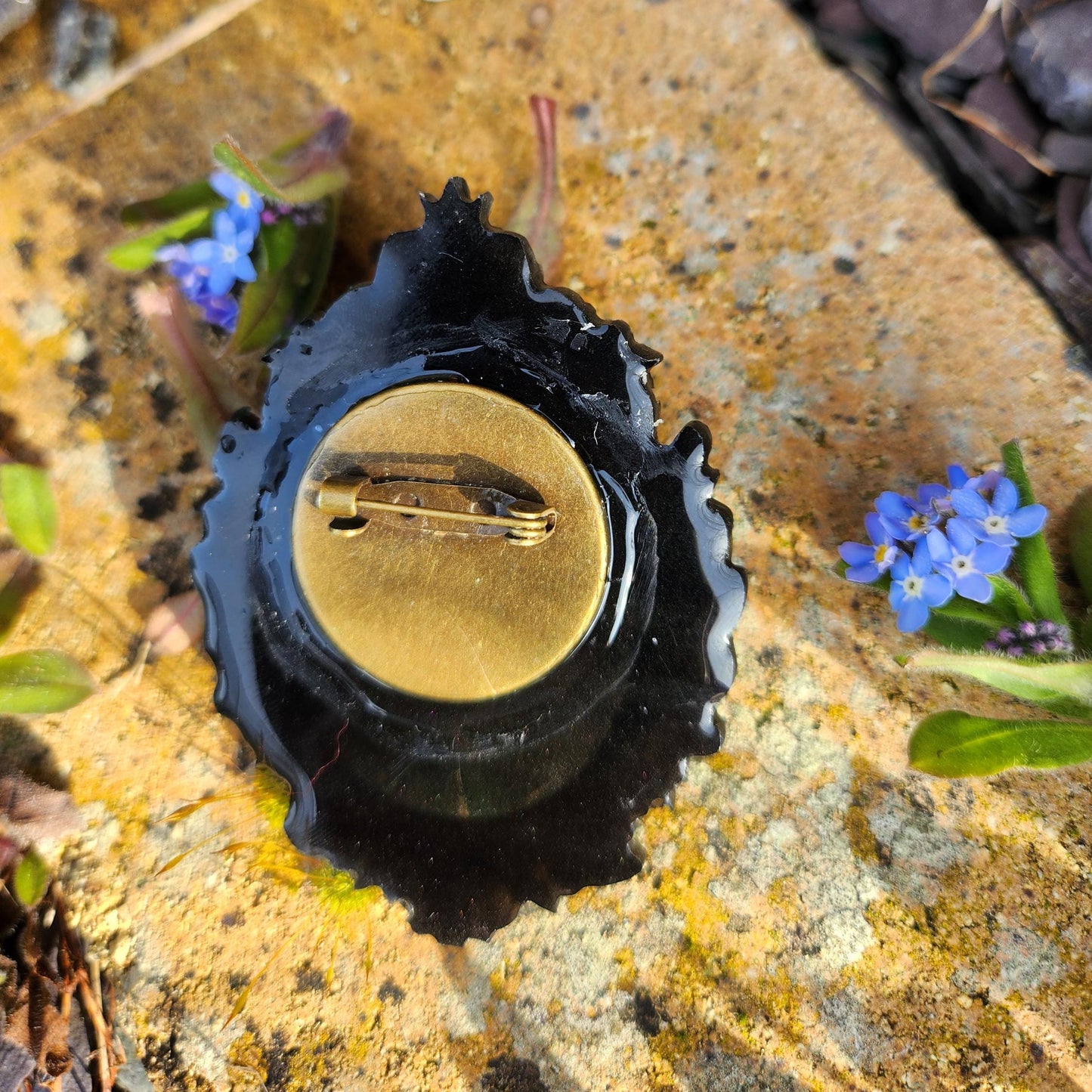 Gothic Raven Skull Brooch