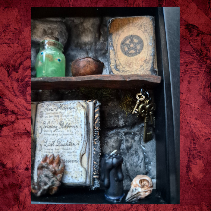 Miniature spell kit shadow box display