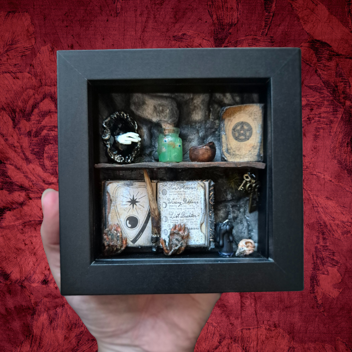 Miniature spell kit shadow box display