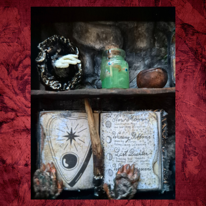 Miniature spell kit shadow box display