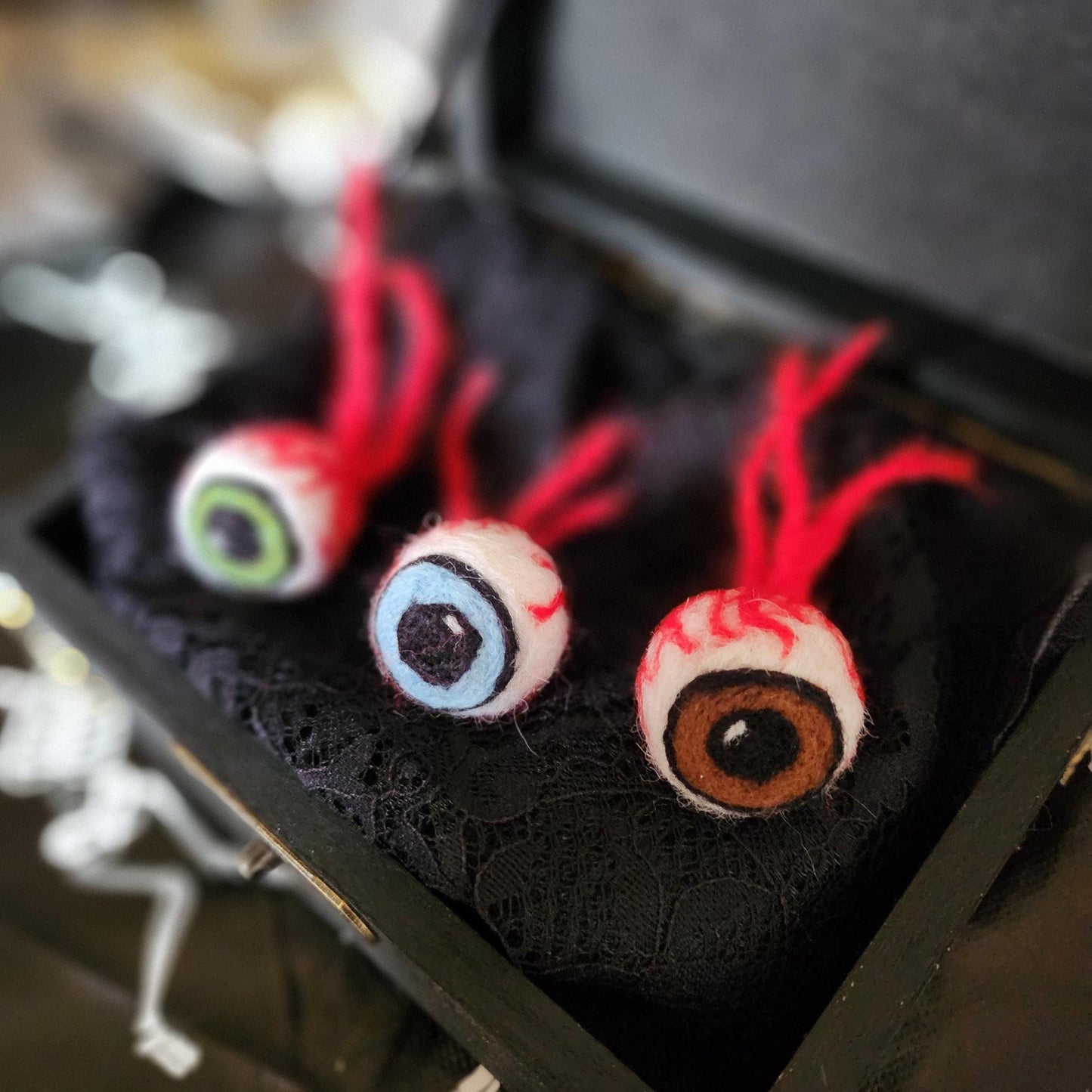 Handmade felted eye Ornament