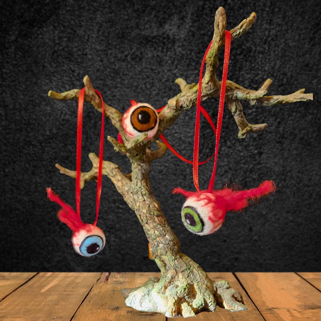 Handmade felted eye Ornament