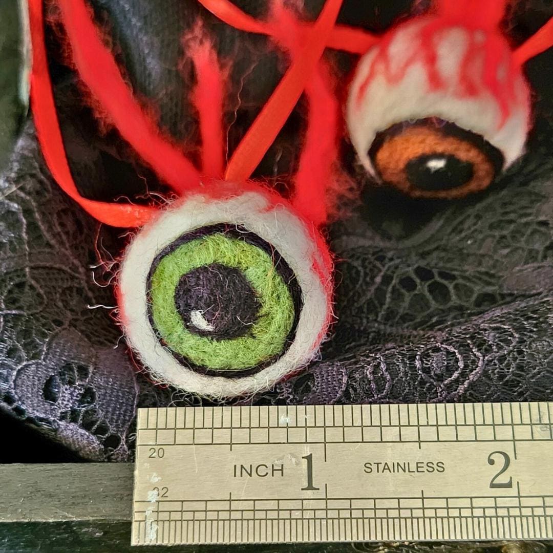 Handmade felted eye Ornament