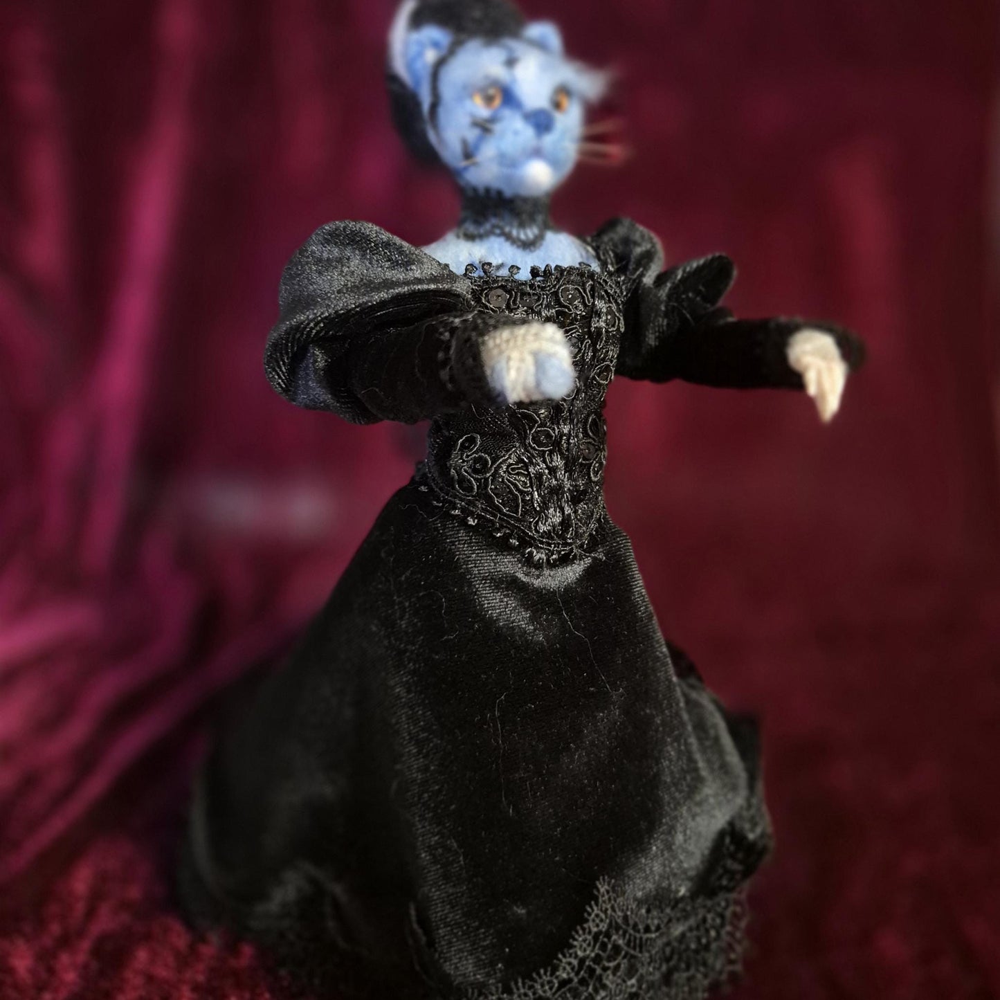 Handmade Needle Felted Cat Art Doll