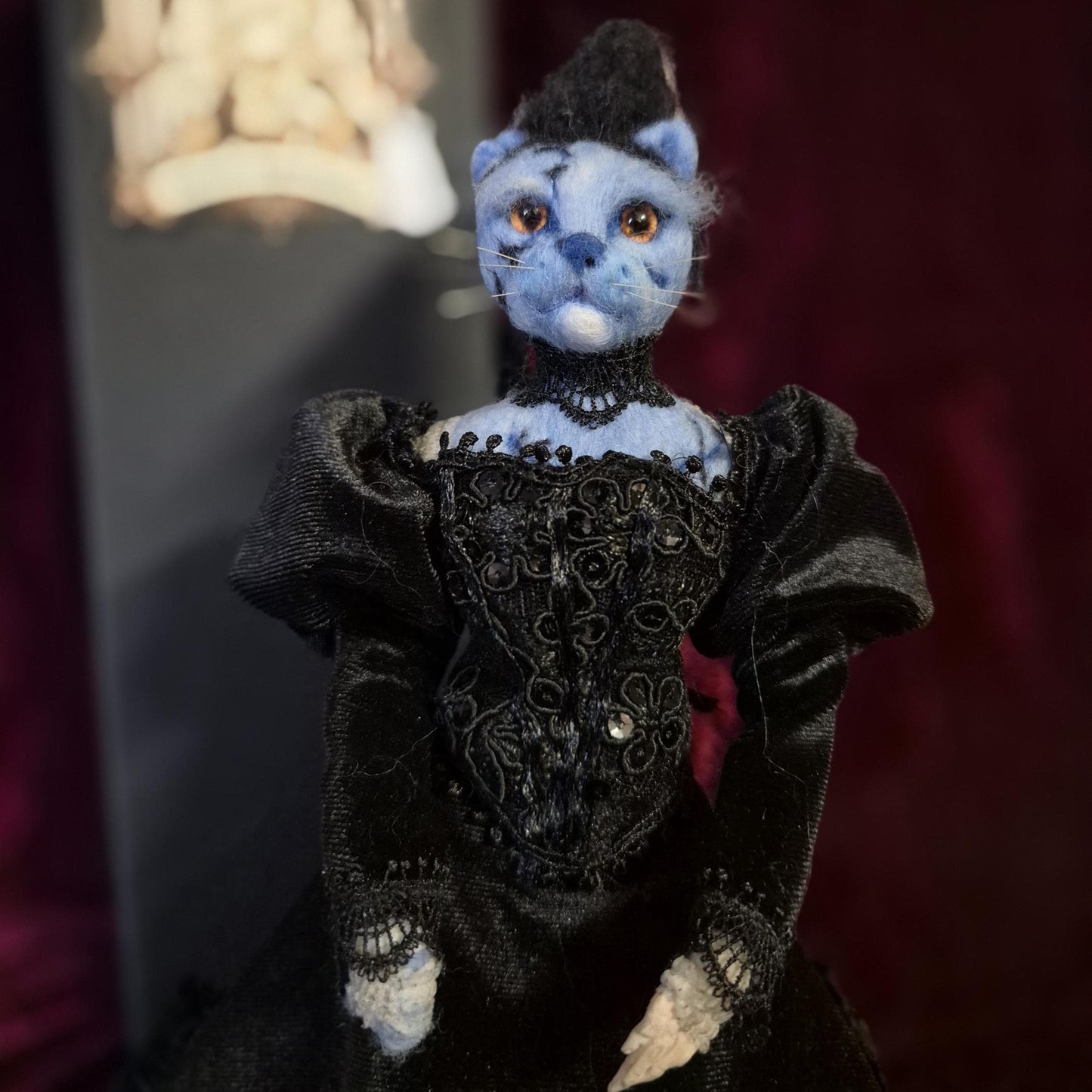 Handmade Needle Felted Cat Art Doll