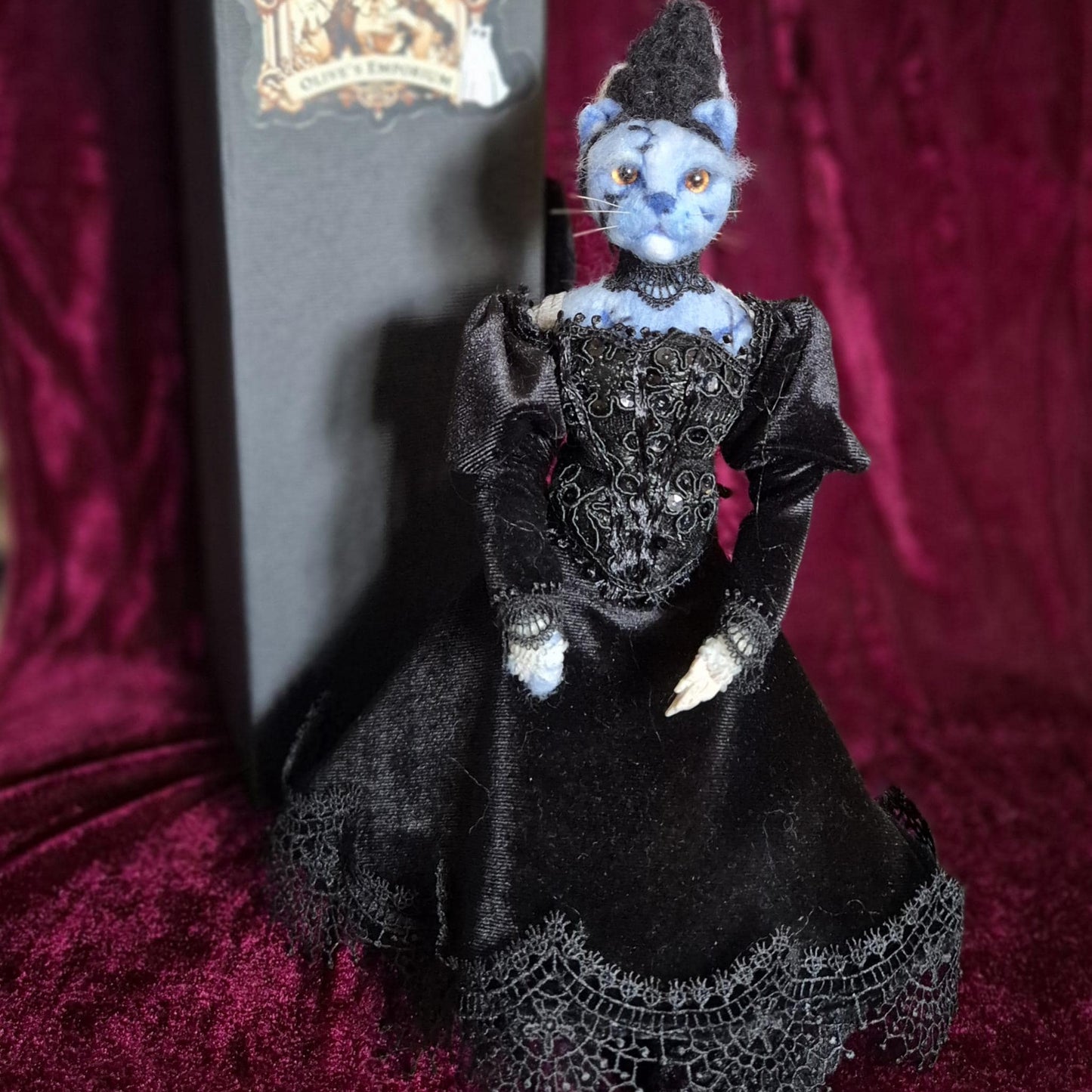 Handmade Needle Felted Cat Art Doll